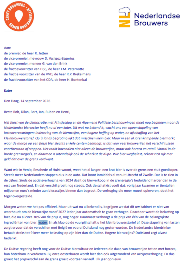 Brandbrief NL Brouwers Prinsjesdag 2026 p1