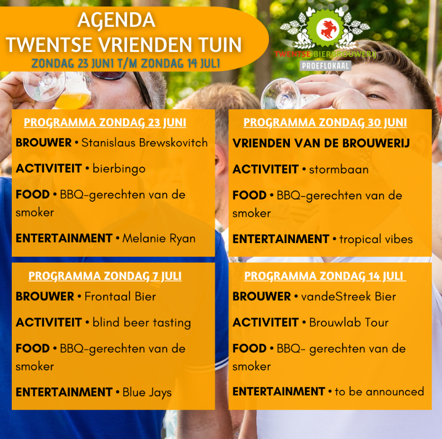 Twentse Vriendentuin programma juni - juli 2024