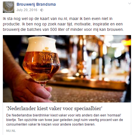 Brouwerij Brandsma pauze