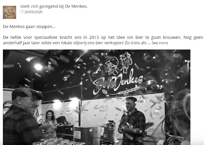 Brouwerij de Menkes stopt