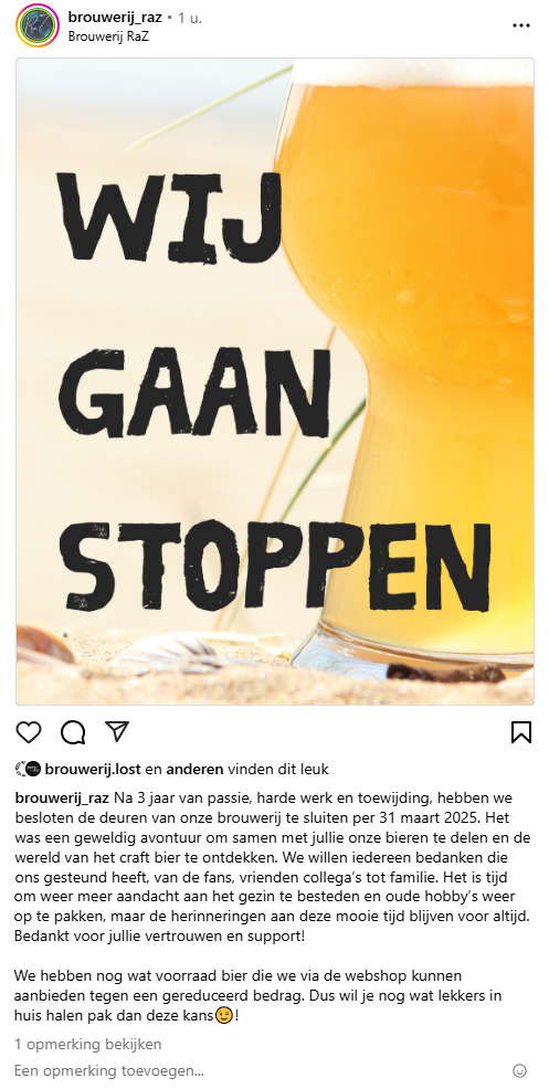 Brouwerij RaZ stopt