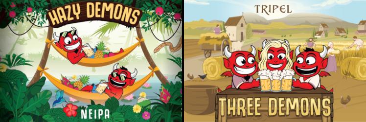 Happy Demons Craft Beer NEIPA en Tripel visuals