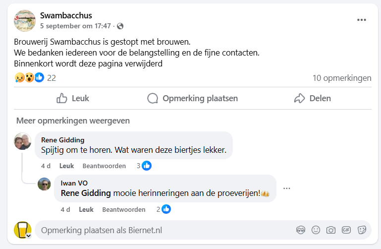 Swambacchus is gestopt