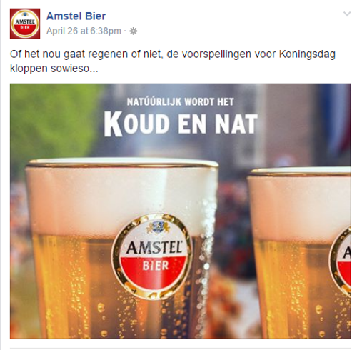 Amstel inhaker Koningsdag 2017