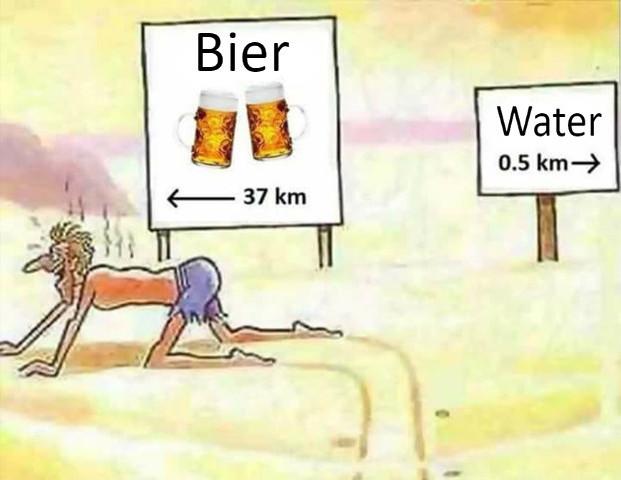 Bier gaat voor water