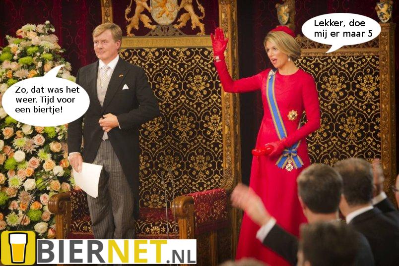 Bier bij Troonrede 2015, Maxima besteld er 5 | biernet.nl