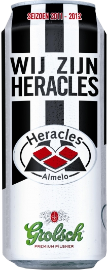 Grolsch halve liter blik van Heracles Almelo