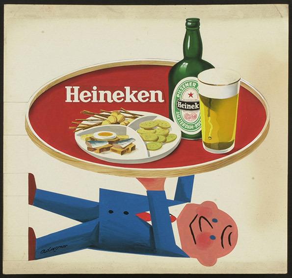 Heineken bier op een dienblad