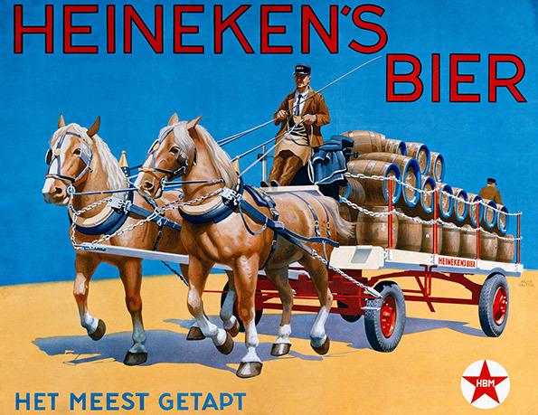 Heineken bier op paard en wagen