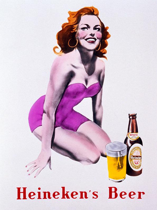 Dame houdt van Heineken's Bier