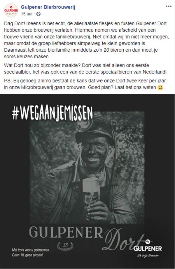 De facebook post van Gulpener