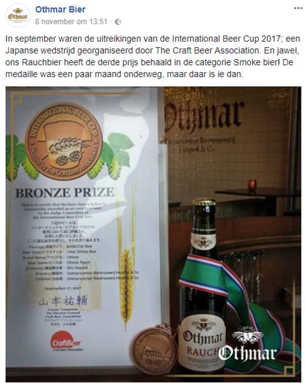 Othmar wint prijs in Japan