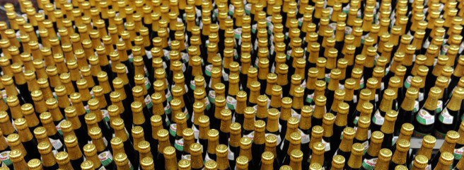 Heel veel bierflesjes