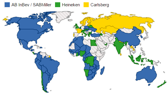 Dominante bierbrouwer per land