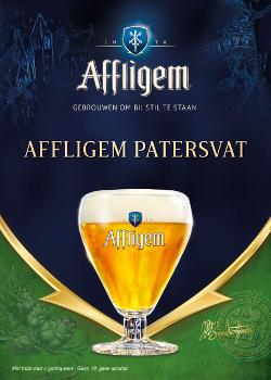 Affligem Patersvat logo en glas