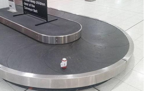 Biertje op de bagageband