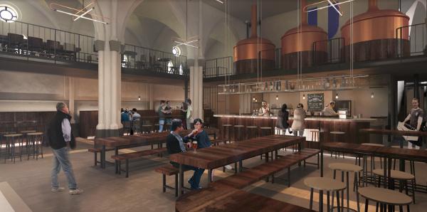 Brouwerij Wispe in kerk