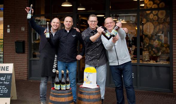 Foto: Geerke Vermeulen fotografie // Terry Westacott (&WINE), Frans Berrens (Fietsboetiek Bunnik), Chris de Graaf (C-VIS) en Gerrit van Heusden (MIJLPAALTJE.NL)
