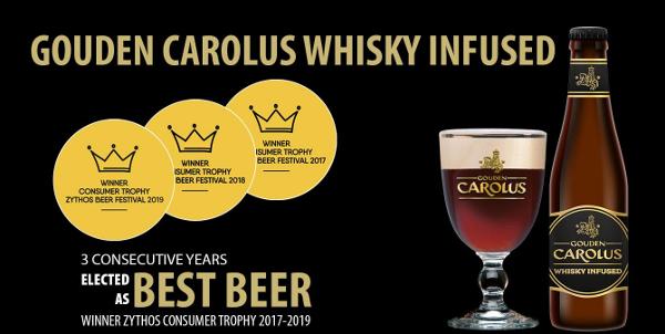 Gouden Carolus Whisky Infused opnieuw favoriete bier van het Zythos bierfestival