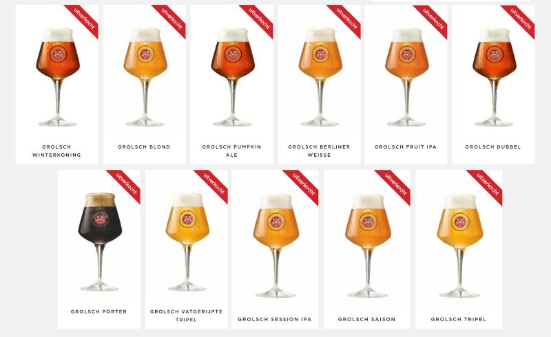 Eerste elf Grolsch Proeverij bieren