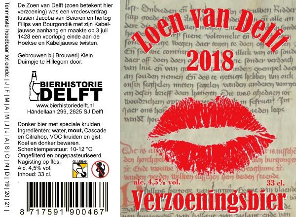 Etiket De Zoen van Delft 2018