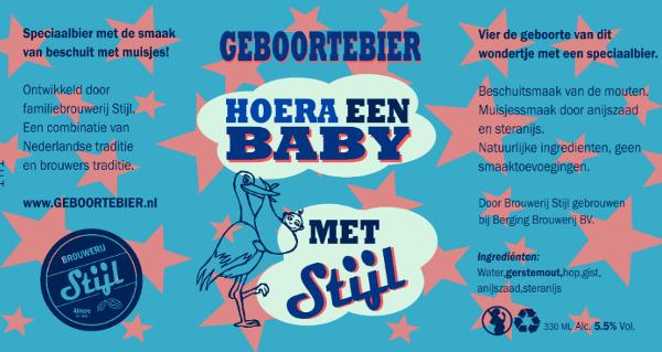 Geboortebier van Brouwerij Stijl etiket