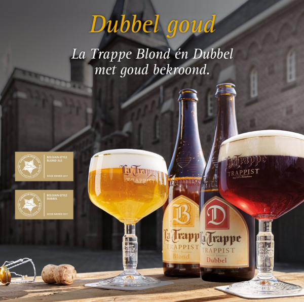 La Trappe pakt 2x goud tijdens European Beer Star 2017