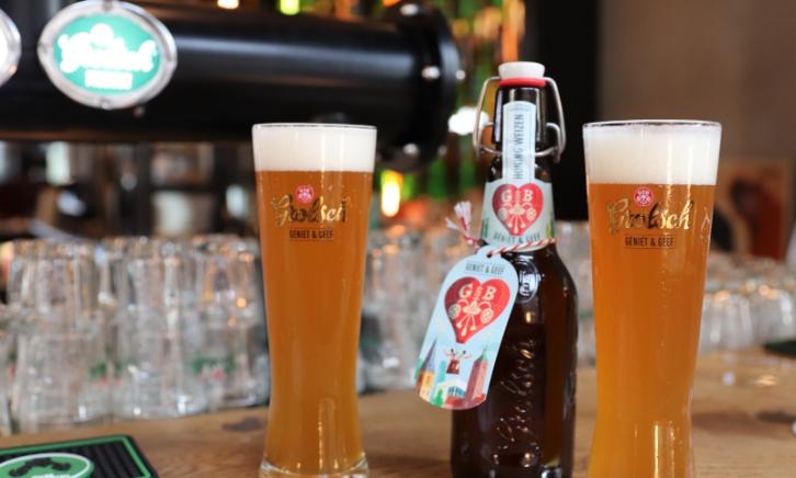 Grolsch Honing Weizen Geniet en Geef bier 2019 beugel