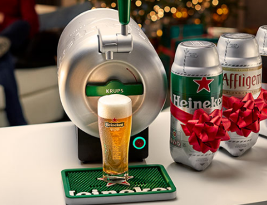 Heineken THE SUB kerstactie inclusief 4 Heineken Torps en 4 Affligem Torps vanaf  €129,-