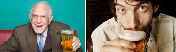 Jongeren en ouderen en het drinken van hun biertje