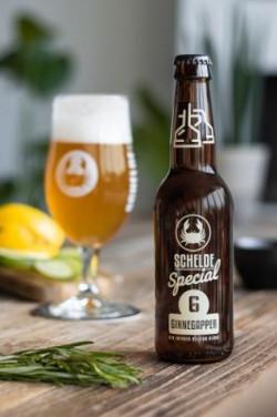 Ginnegapper gin infused Belgisch blond bier van de Scheldebrouwerij