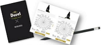 Tasting leaflet en potlood in Duvel Tripel Hop Tasting pack