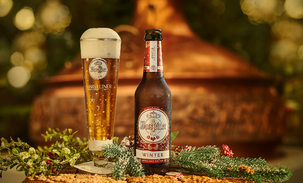 Warsteiner Winter flesje en glas