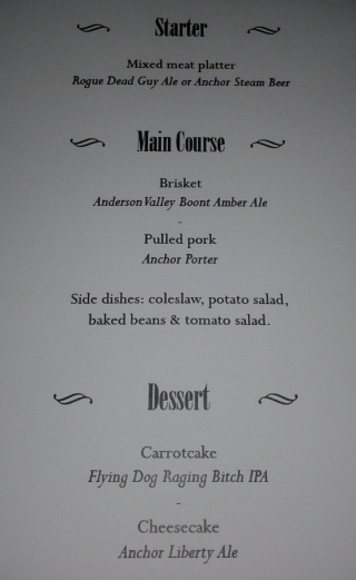 menu USA craft beer diner