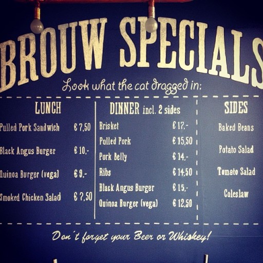 menukaart bar brouw
