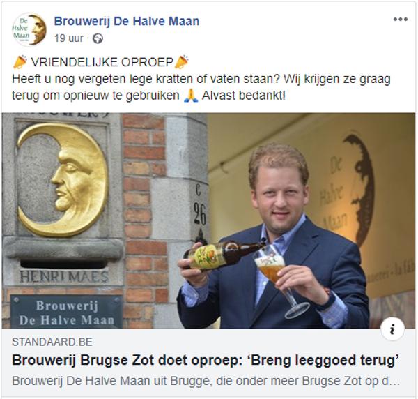 Oproep Brouwerij de Halve Maan uit Brugge