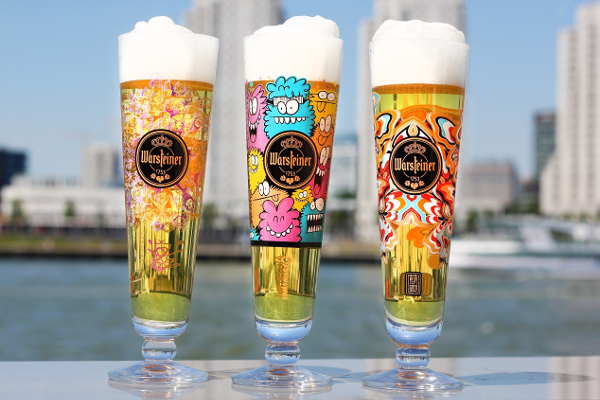 Warsteiner bier glazen speciale kunst