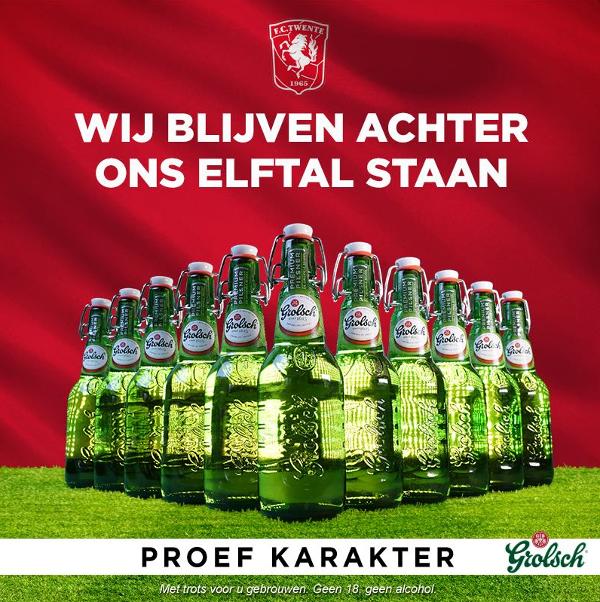 Grolsch blijft achter FC Twente staan Grolsch blijft achter FC Twente staan
