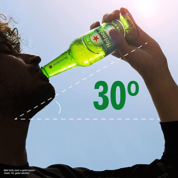 Heineken drinken op 30 graden