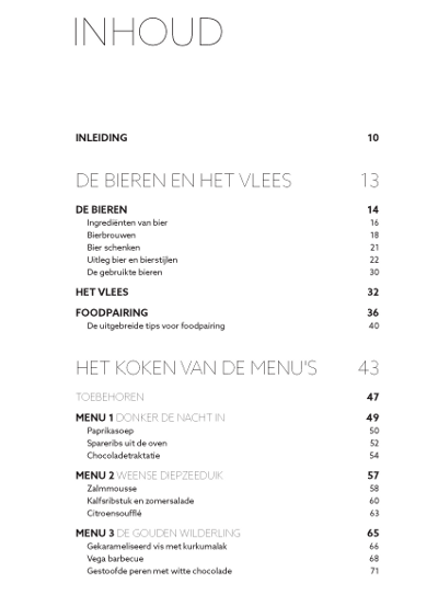 Inhoud Proef bier kookboek Inhoud Proef bier kookboek
