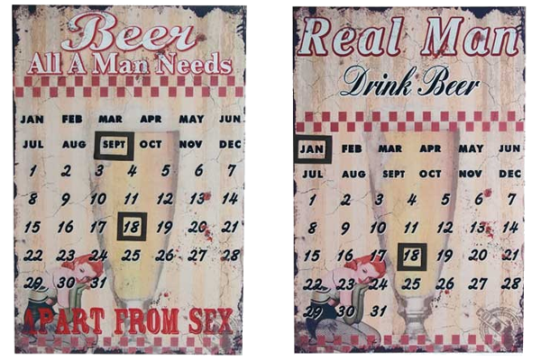 Bier kalender | Metaal | biernet.nl