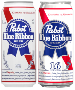 Pabst Blue Ribbon blikken met 0,473 liter inhoud Pabst Blue Ribbon blikken met 0,473 liter inhoud