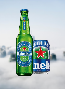 Heineken 0.0 met winterse achtergrond