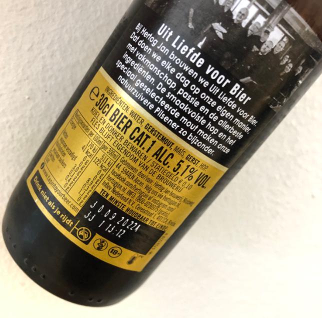 Hertog Jan Pils etiket Hertog Jan Pils etiket