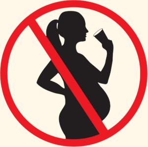 Logo om te tonen dat zwangere vrouwen geen alcohol moeten drinken Logo om te tonen dat zwangere vrouwen geen alcohol moeten drinken