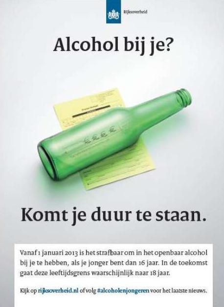 poster alcohol bij je, komt je duur te staan poster alcohol bij je, komt je duur te staan