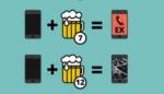 Bier en mobiele telefoon