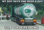 Volgens mijn dokter mag ik één biertje per dag drinken