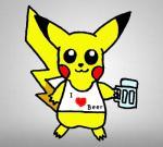 Pikachu houdt van bier