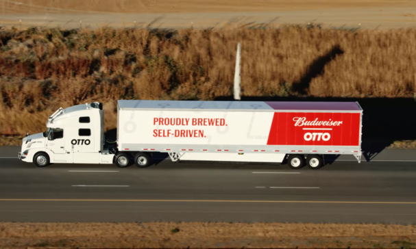 Zelfrijdende vrachtwagen bezorgt lading bier